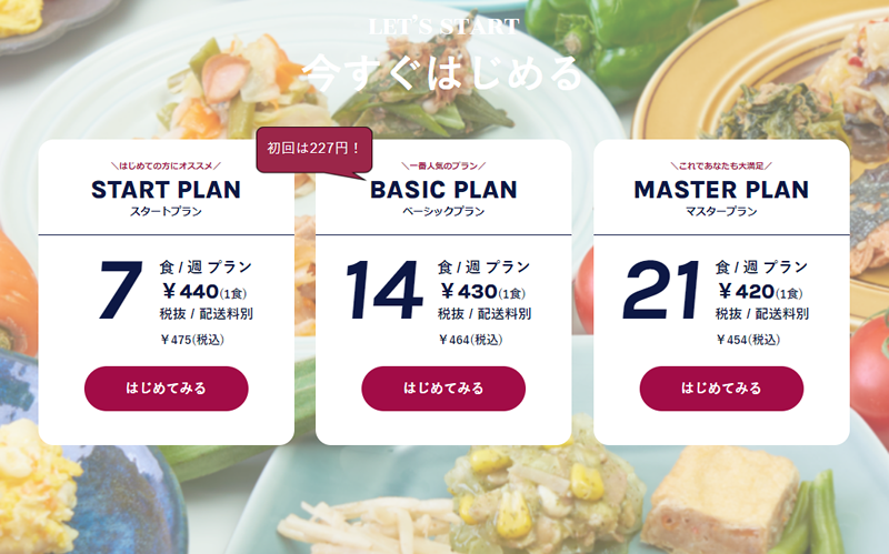 きくばりべんとうのプラン